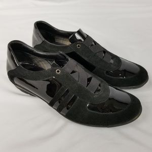 Aquatalia Womens Suede Patent Leather Sneakers 7.5